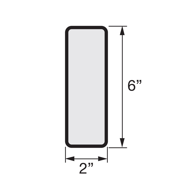 LM100-series "-" Shape 5S/Lean Textured Anti-Slip Grip Adhesive Warehouse Floor and Position Markers (25 /pkg) with dimension details