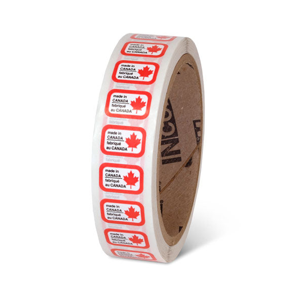 MADE IN CANADA Bilingual Adhesive Labels (0.75 in x 0.5 in) 1,000 /roll