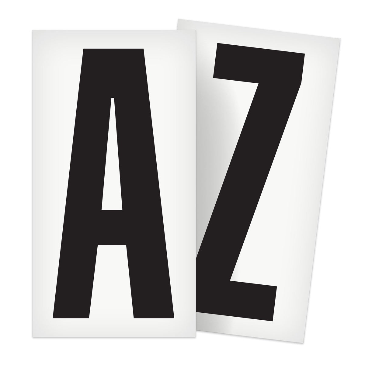 BC035LTKIT Butt Cut Black on White Adhesive VynMark® Decal Marker Kit 3.5 Inch High Letters (600 /pkg)