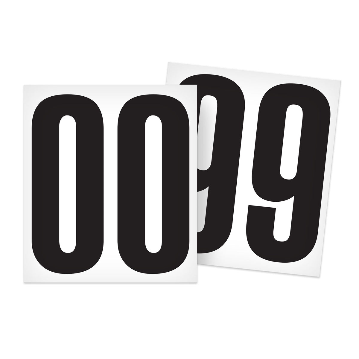 BC035NMKITXL Butt Cut Black on White Adhesive VynMark® Decal Marker Kit 3.5 Inch High Numbers from 00-99(100 /pkg)