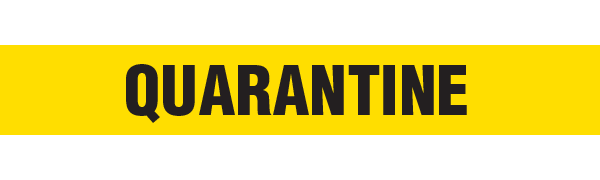 BT1010 Yellow/Black QUARANTINE Barricade Message Safety Tape (3 in x 1,000 ft) 12 /case