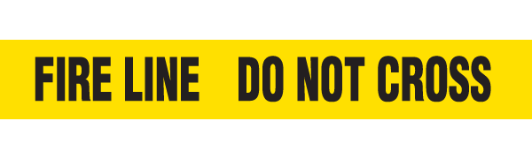 BT1047 Yellow/Black FIRE LINE DO NOT CROSS Barricade Message Safety Tape (3 in x 1,000 ft) 12 /case