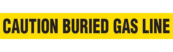 BT1052 Yellow/Black CAUTION BURIED GAS LINE Barricade Message Safety Tape (3 in x 1,000 ft) 12 /case