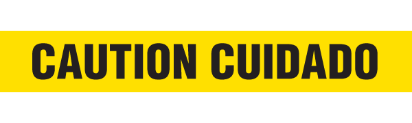 Yellow/Black CAUTION/CUIDADO Barricade Message Safety Tape (3 in x 1,000 ft) 12 /case