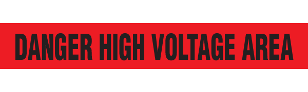 BT1064 Red/Black DANGER HIGH VOLTAGE AREA Barricade Message Safety Tape (3 in x 1,000 ft) 12 /case