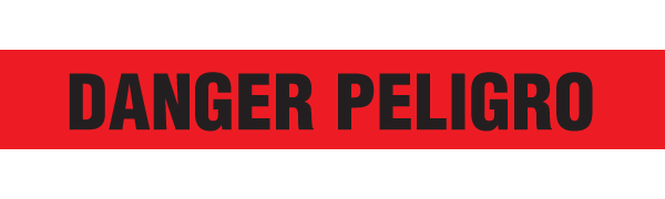 Red/Black DANGER PELIGRO Barricade Message Safety Tape (3 in x 1,000 ft) 12 /case