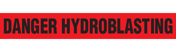 BT1070 Red/Black DANGER HYDROBLASTING Barricade Message Safety Tape (3 in x 1,000 ft) 12 /case