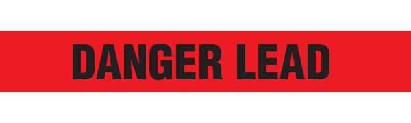 BT1084 Red/Black DANGER LEAD Barricade Message Safety Tape (3 in x 1,000 ft) 12 /case