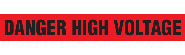 BT1087 Red/Black DANGER HIGH VOLTAGE Barricade Message Safety Tape (3 in x 1,000 ft) 12 /case