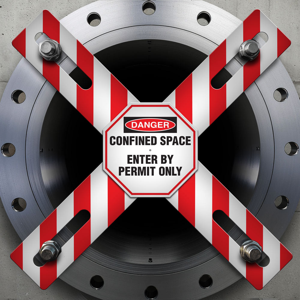 Confined Space OSHA DANGER X-Barrier (6 in x 42 in)
