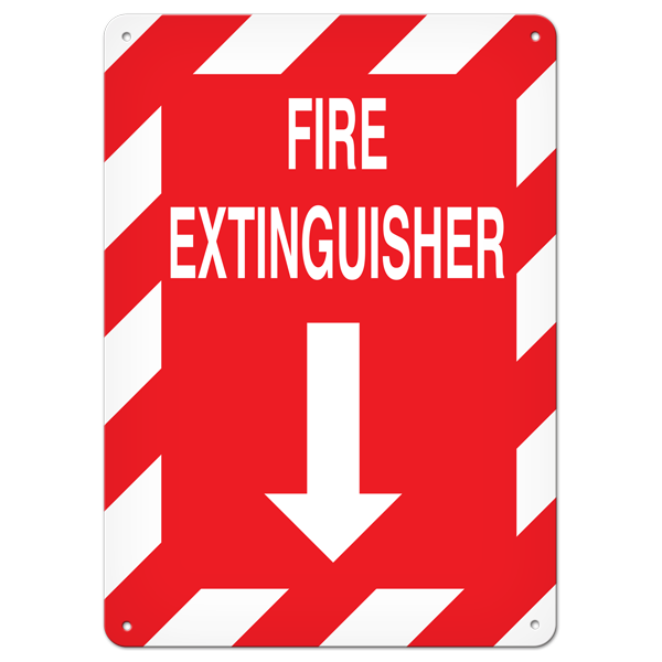 FIRE EXTINGUISHER with Arrow PrimeGuard® Fire Safety Equipment Safety Sign (10 in X 14 in)