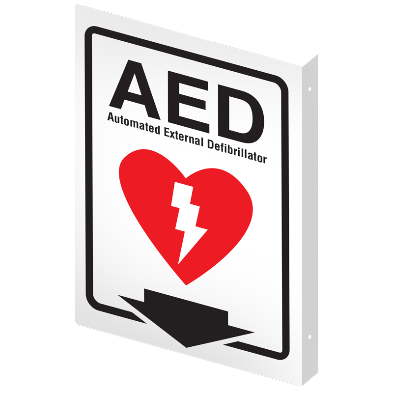 DFS138P 10 in x 14 in AED PrimeGuard® First Aid Equipmen Projected Safety Sign