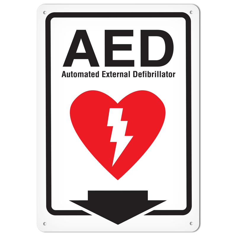 AED PrimeGuard® First Aid Equipment Marking Safety Sign (10 in X 14 in)