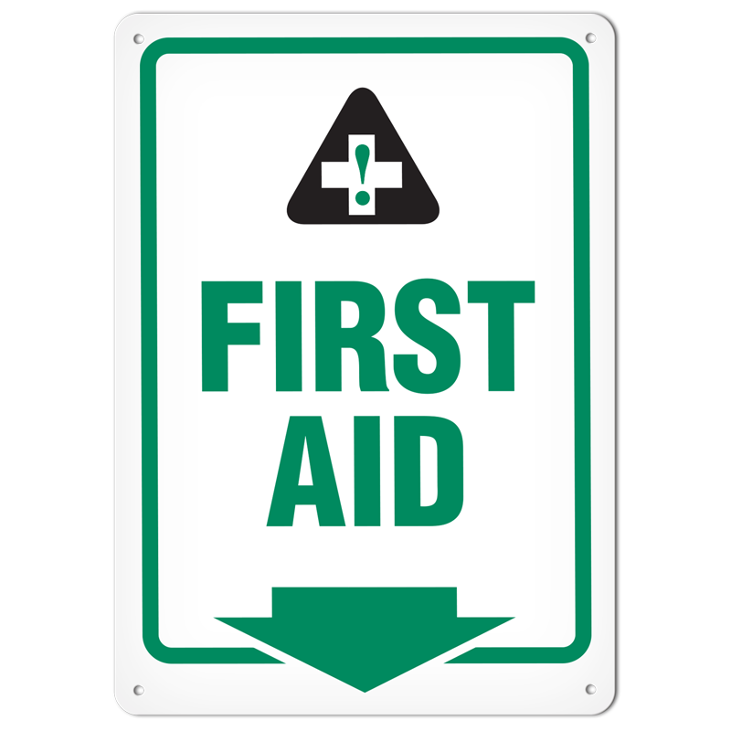 FIRST AID PrimeGuard® First Aid Equipment Marking Safety Sign (10 in X 14 in)