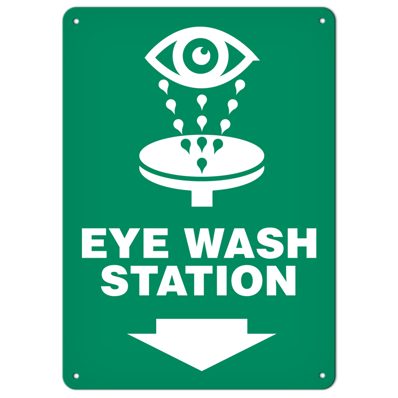 EYE WASH PrimeGuard® First Aid Equipment Marking Safety Sign (10 in X 14 in)