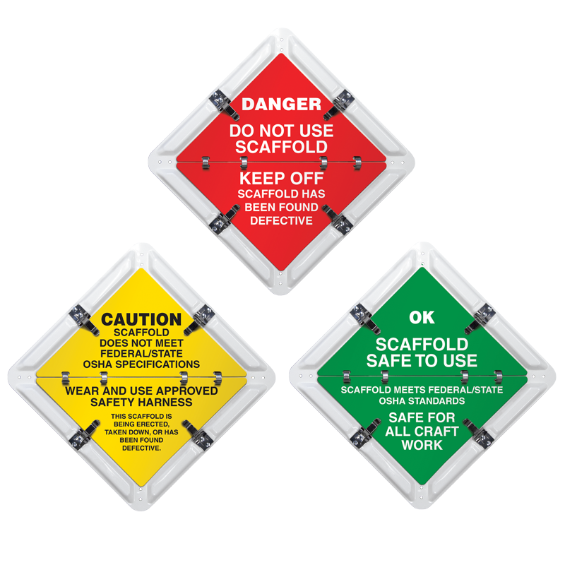 FC1001WH Ident-O-Flip™ 3 Page SCAFFOLD STATUS Informational Flip Signs