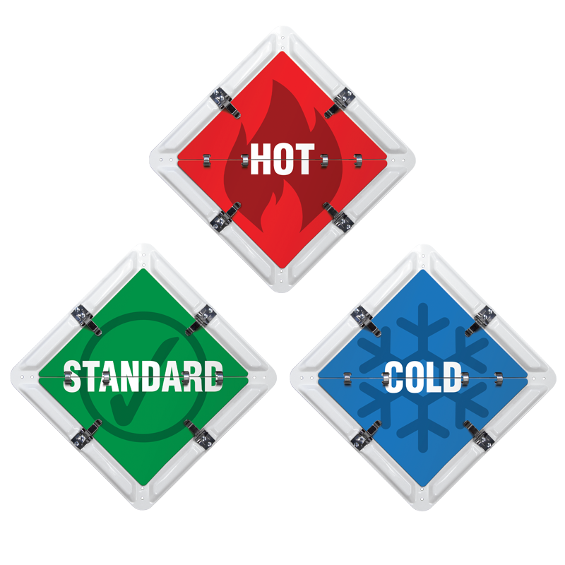 FC1003WH Ident-O-Flip™ 3 Page TEMPERATURE STATUS Informational Flip Signs