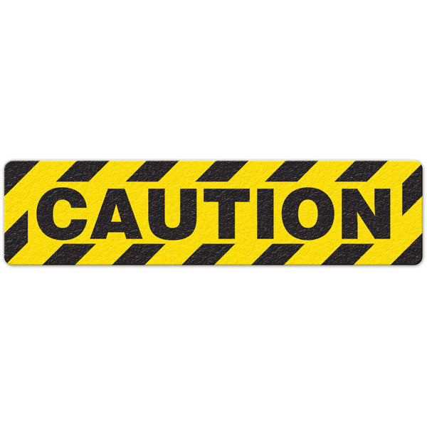 FS3005V CAUTION Yellow/Black Textured Anti-Slip Grip Adhesive Floor Sign (6 in x 24 in) 5 /pkg