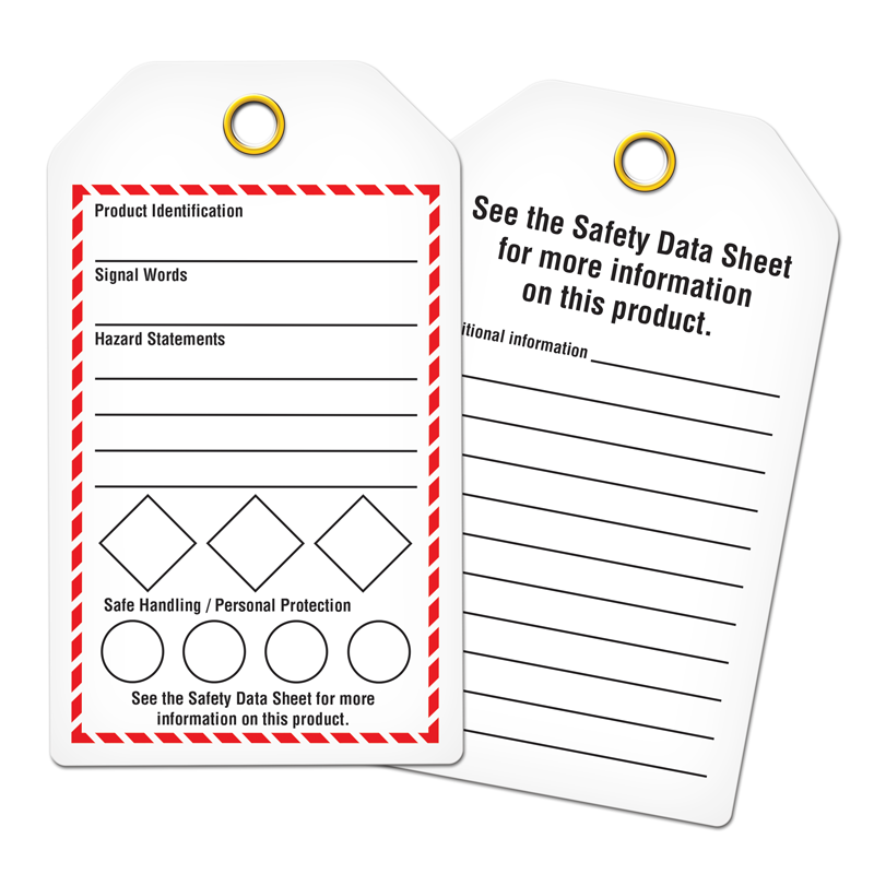 GHS1042 GHS Fillable Template Safety GHS1043 Marking Tags (3.375 x 5.75 in) 25 /pkg