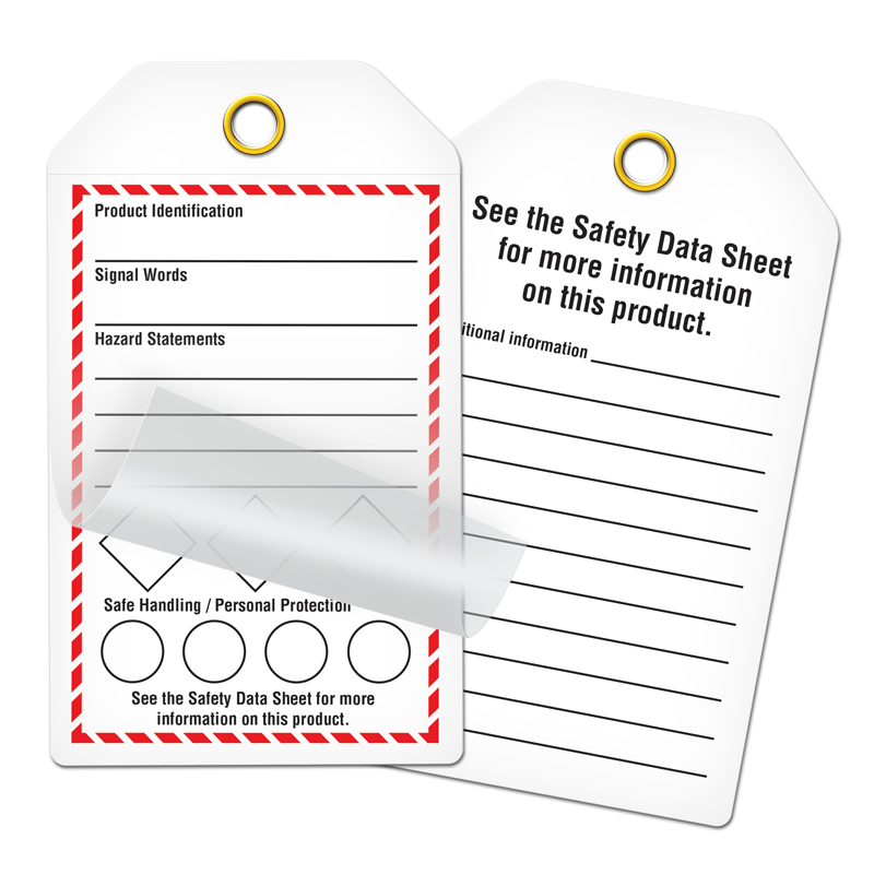GHS1043 GHS Self-Laminating Fillable Template Safety Marking Tags (3.375 x 5.75 in) 24 /pkg
