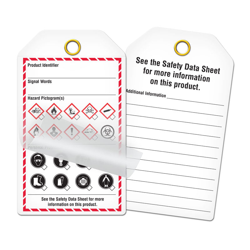 GHS1318 GHS Workplace Checklist Template Safety Marking Tags (3 in x 6 in) 25 /pkg