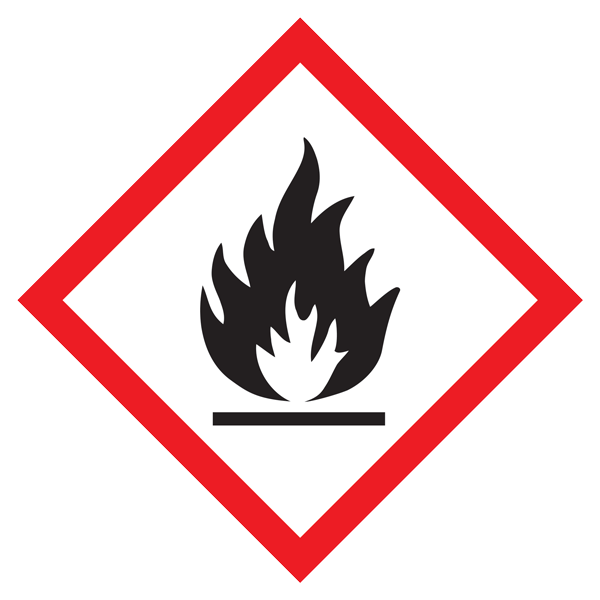 GHS1270 Flame HAZMAT WHMIS GHS Hazard Class Pictogram Symbol Adhesive Placards (10.75 in x 10.75 in)