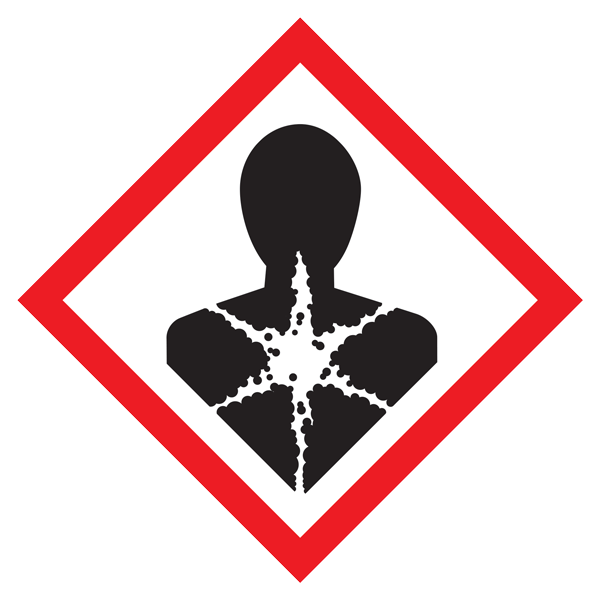 GHS1213 Health Hazard Small HAZMAT WHMIS GHS Hazard Class Pictogram symbol Adhesive Labels on a Pad 1 inch