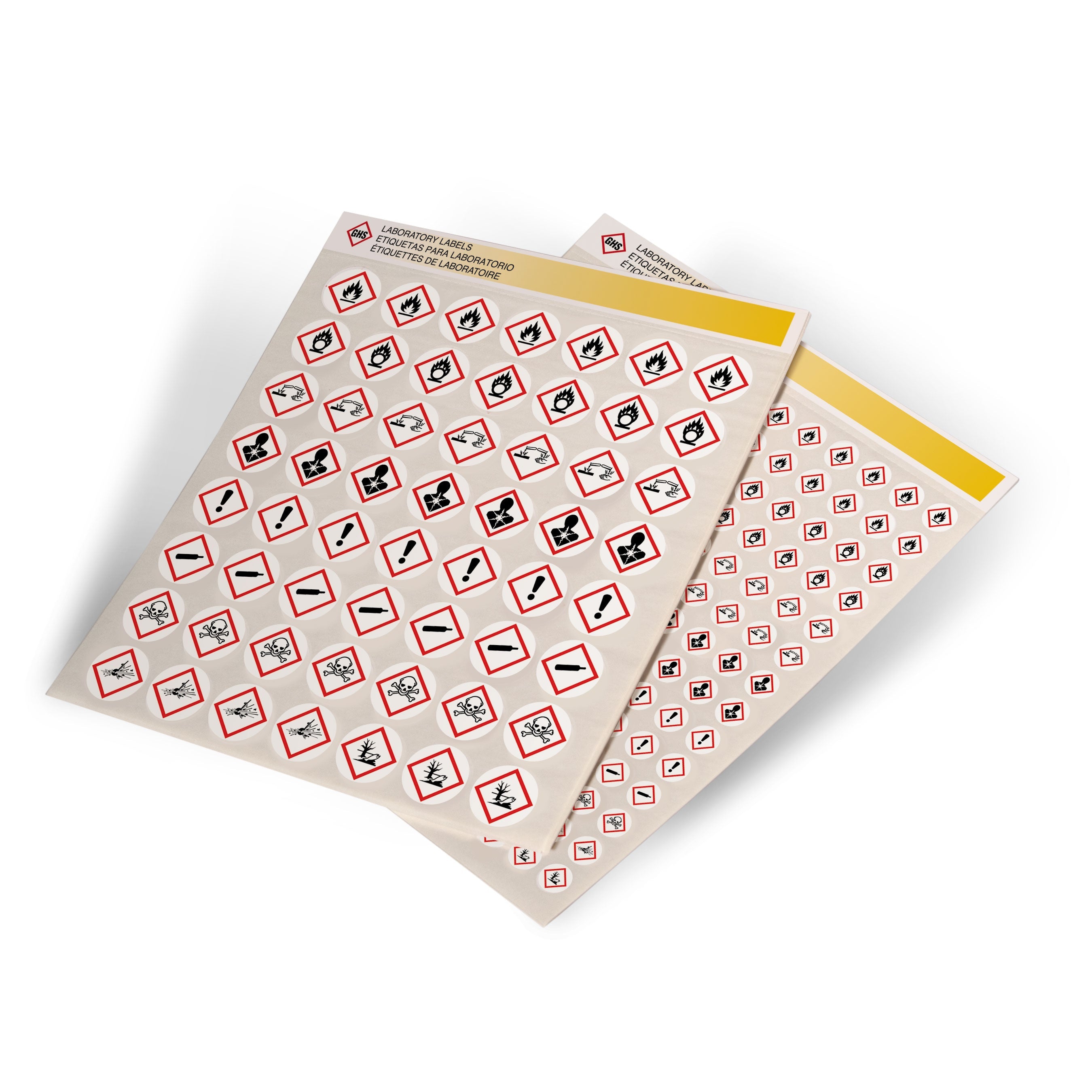 HAZMAT WHMIS GHS Hazard Class Variety Pack Pictogram symbol Adhesive Labels on a Pad
