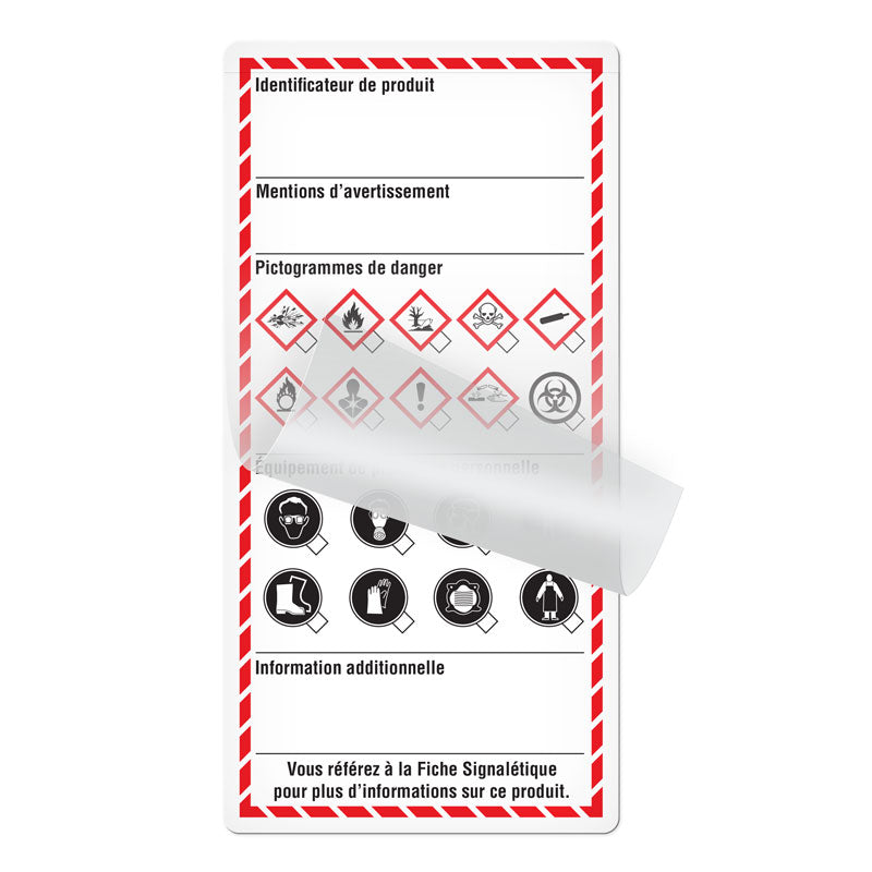 GHS1316F GHS French Workplace Checklist Template Safety Marking Labels (3 in x 6 in) 24 /pkg with slef-lamination