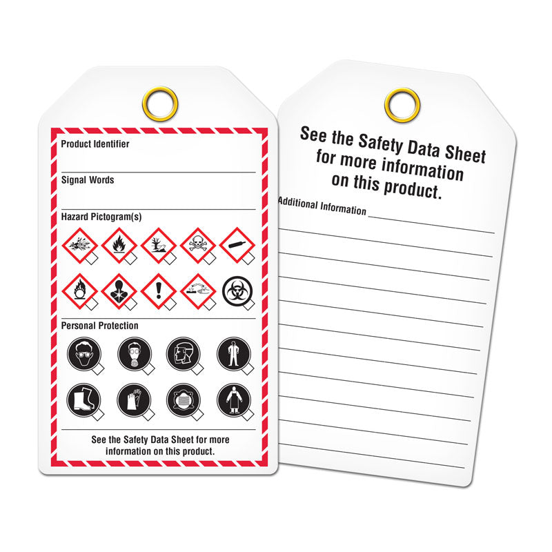 GHS1318 GHS Workplace Checklist Template Safety Marking Tags (3.375 in x 5.75 in) 25 /pkg