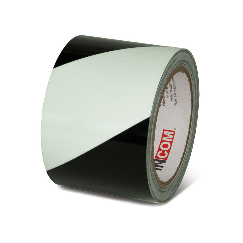 GT330BK Glow/Black Stripe Glow-in-the-Dark Phololuminescent Adhesive Safety Tape (3 in x 30 ft)