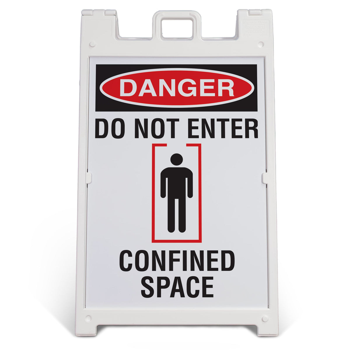HV1007 DANGER DO NOT ENTER CONFINED SPACE LARGE FORMAT A-FRAME SAFETY SIGNS PRINTED BOTH SIDES