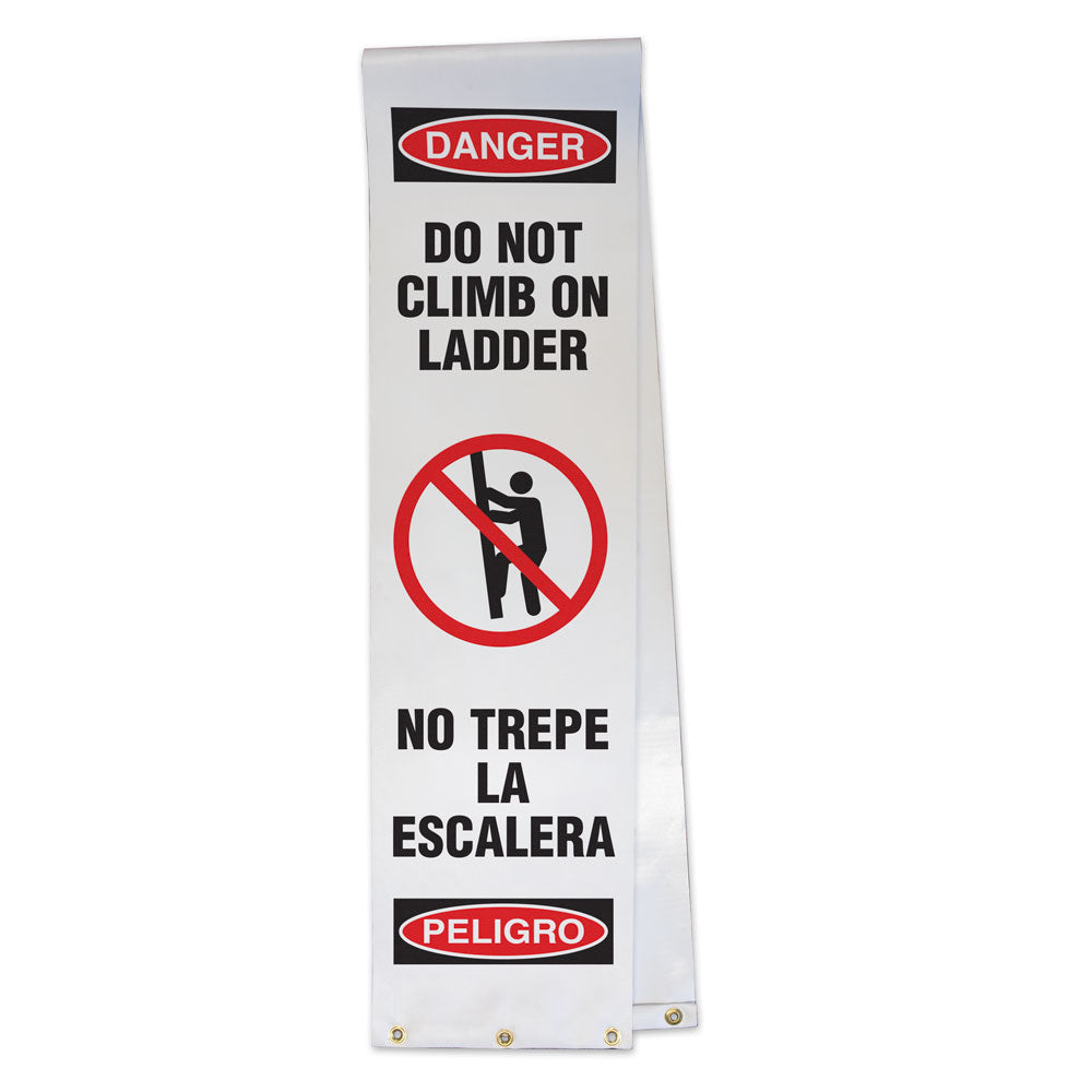 LADWR108 Ladder Barrier Danger OSHA Wrap (12 in x 90 in) DO NOT CLIMB ON LADDER NO TREPE LA ESCALERA