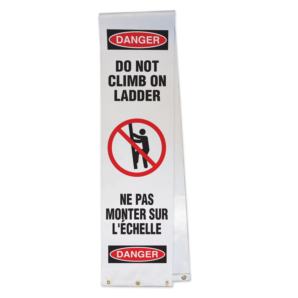 LADWR110 Ladder Barrier Danger OSHA Wrap (12 in x 90 in)DO NOT CLIMB ON LADDER NE PAS MONTER SUR L'ÉCHELLE