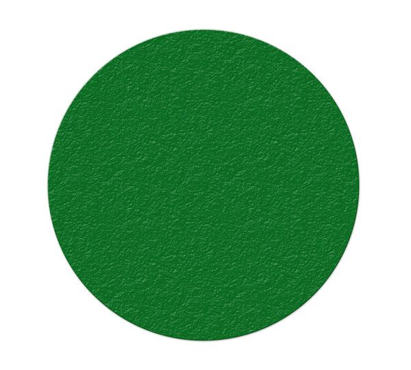 Green 6 in Circle 5S/Lean Textured Anti-Slip Grip Adhesive Warehouse Floor and Position Markers (25 /pkg)