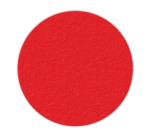 Red 6 in Circle 5S/Lean Textured Anti-Slip Grip Adhesive Warehouse Floor and Position Markers (25 /pkg)