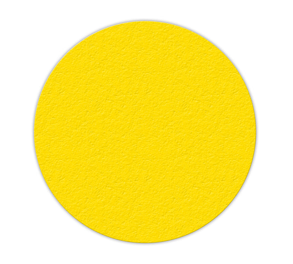 Yellow 6 in Circle 5S/Lean Textured Anti-Slip Grip Adhesive Warehouse Floor and Position Markers (25 /pkg)