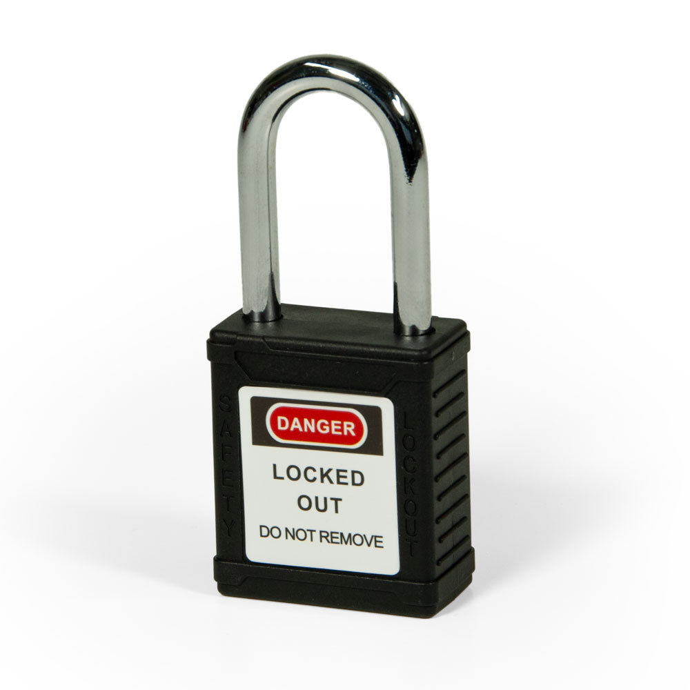 LT100KDBK Steel LOTO Lock (Keyed Different) Black