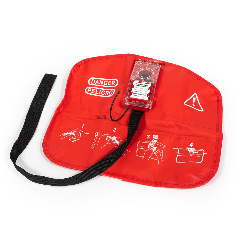 LT800VLV Red Ball Valve Handle Off Lockout (Universal Fit from 3/8 in to 4 in)