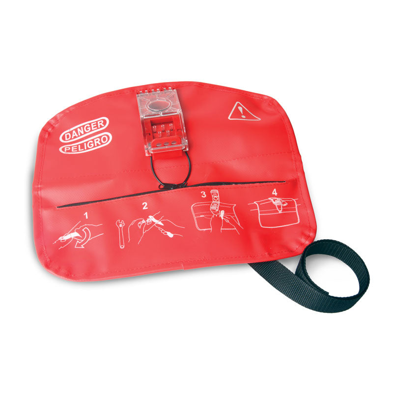 LT800VLV Red Ball Valve Handle Off Lockout (Universal Fit from 3/8 in to 4 in)