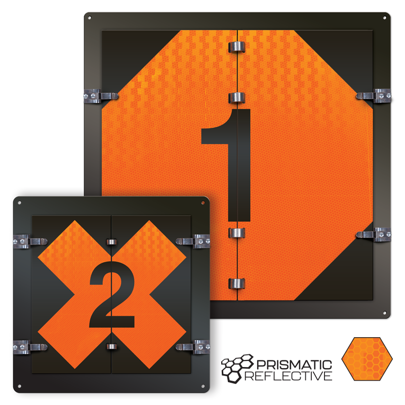 MIL1200 and MIL2400 Aluminum Reflective Military Fire Hazard Division Ident-O-Flip™ Sign Units