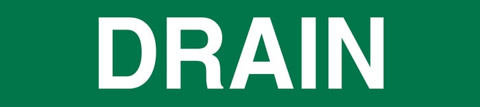 PM1102-series DRAIN Green/White Printed Self- Adhesive Individual Pipe Identification Markers