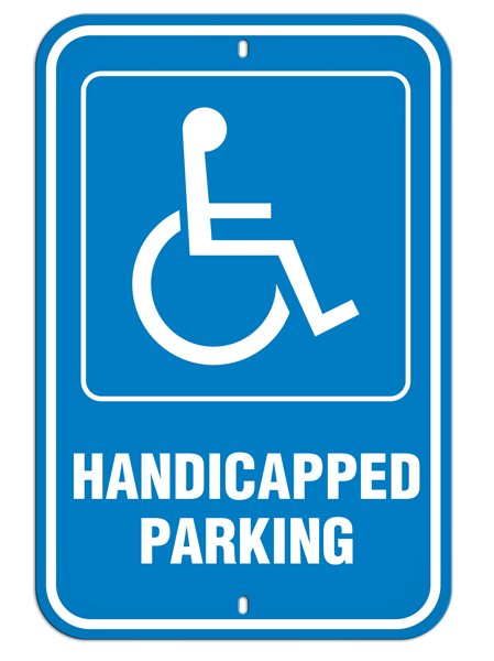 PSS1033R HANDICAPPED PARKING with Wheelchair symbol (International Symbol of Access) PrimeGuard® Aluminum Reflective Parking Sign (12 in x 18 in)