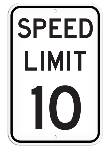 PSS1034R SPEED LIMIT 10 PrimeGuard® Aluminum Reflective Parking Sign (12 in x 18 in)
