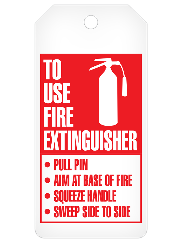 4 YEAR MONTHLY FIRE EXTINGUISHER INSPECTION RECORD DuraPly™ Safety Tags-on-a-Roll 3 in x 6.25 in with Dispenser Box -FRONT