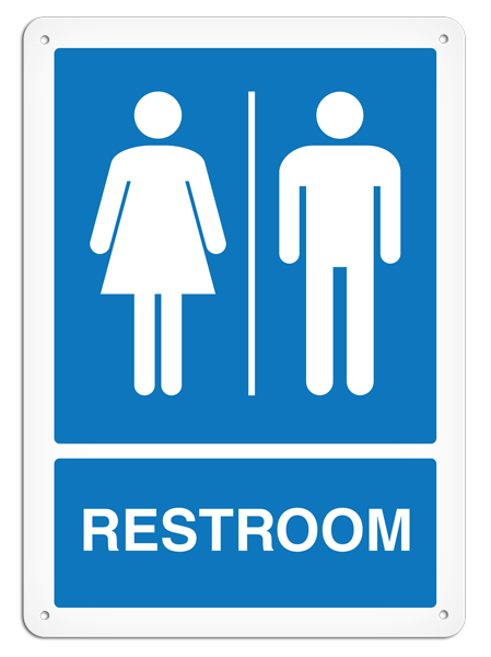 RESTROOM with Male and Female Pictogram PrimeGuard® Safety Sign