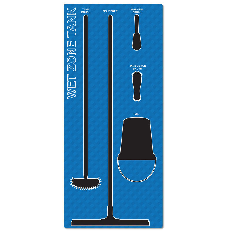 SB1002 5S Lean Wet Zone Tank Organizational Shadowboard with Hanging Hardware (30 in x 68 in)