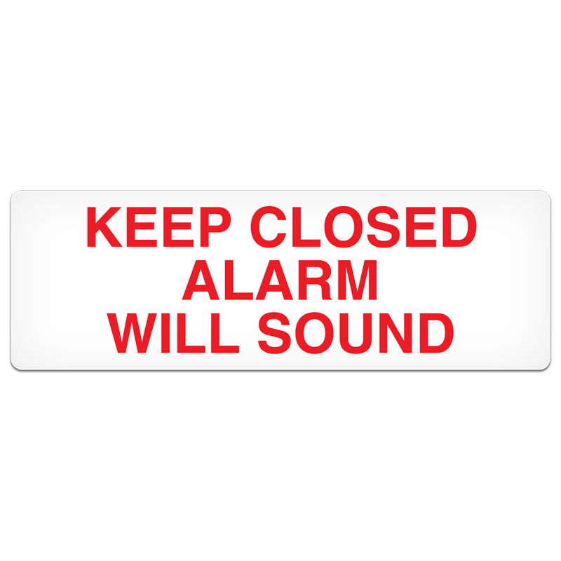 SB7027P KEEP CLOSED ALARM WILL SOUND PrimeGuard® Fire Safety Equipment Safety Sign (4 in X 12 in)