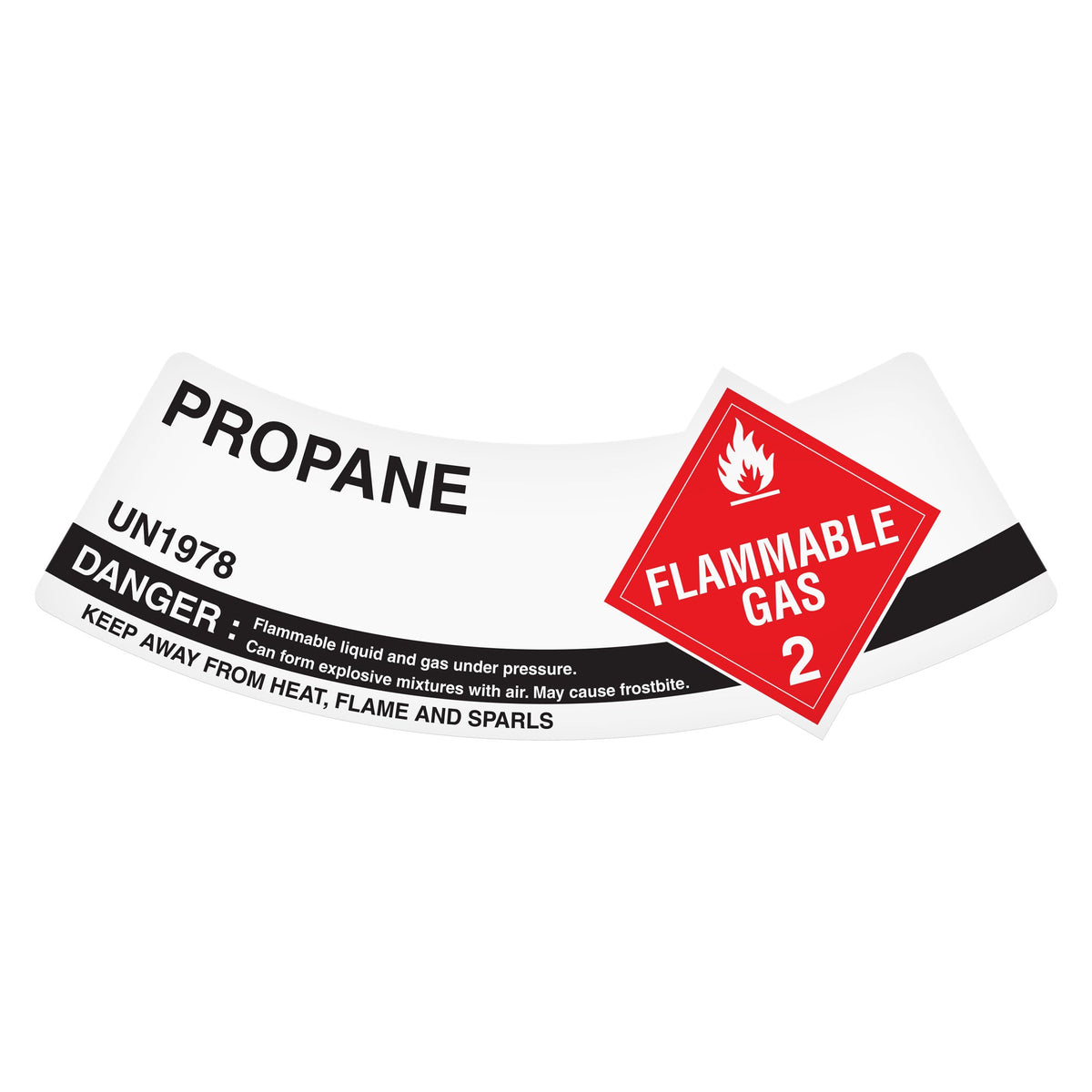 SHLA21UN1978 CLASS 2 UN1978 FLAMMABLE GAS PROPANE Hazmat Hazardous Material DOT Worded Shipping Labels (2" x 5.25") 500 /roll