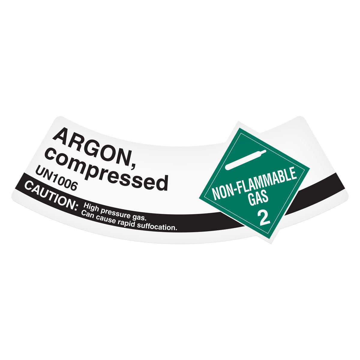 SHLA22UN1006 CLASS 2 UN1006 NON-FLAMMABLE AND NON-TOXIC GAS ARGON, COMPRESSED Hazmat Hazardous Material DOT Worded Shipping Labels (2" x 5.25") 500 /roll